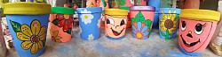 painted flower pots